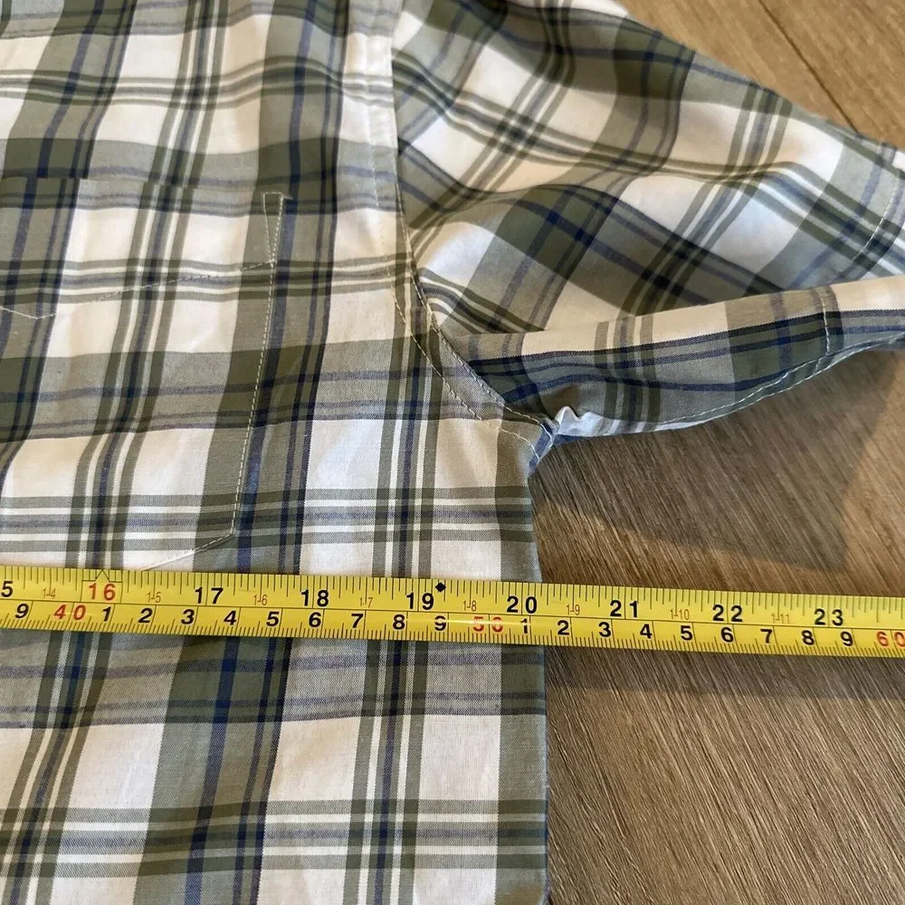 Architect Men's Short Sleeve Button Down‎ Shirt Plaid Sage Size Small NEW - Picture 8 of 9